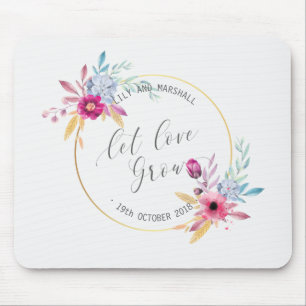 Sr. & Sra. florais elegantes Casamento Mousepad