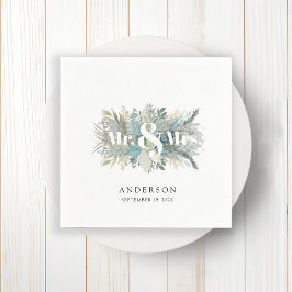 "Sr. & Sra." guardanapo elegante de folha