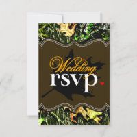 Sr. & Sra. Hunting Camo Brown Casando Cartões RSVP