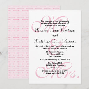 Sr. & Sra. Pink - Convite para Casamento e Recepç