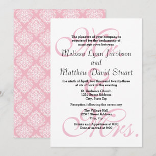 Sr. & Sra. Pink - Convite para Casamento e Recepç