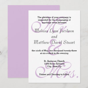 Sr. & Sra. Purple - Convite de Casamento