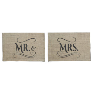 Sr. & Sra. Rustic Burlap Country Wedding Casais