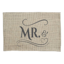 Sr. & Sra. Rustic Burlap Country Wedding Casais