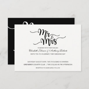 Sr. & Sra. Script  Convites para Casamento Moderno