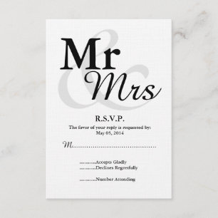 Sr.&Sra. Simple Elegante Typografia, RSVP