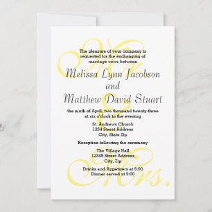 Sr. & Sra. Yellow - Convite de Casamento e Recepçã