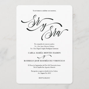 SR Y SRA 2 Convite para casamento Espanhol Editáve