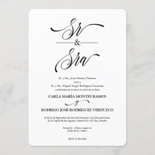 Sr y Sra. Convite De Casamento Espanhol