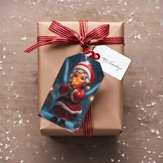 Sra. Claus Figura a etiqueta do presente de Natal (Criador carregado)
