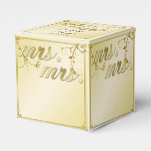 Sra. floral Dourado elegante Casamento Favor Caixa
