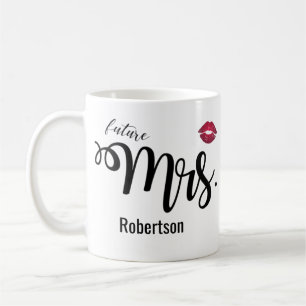 Sra. (futura) com uma caneca de café do beijo