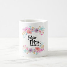 Sra. futura floral Caneca da cor de água