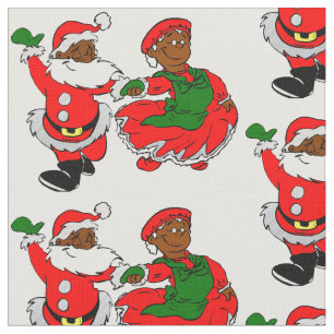 Sra. preta claus tecido do papai noel