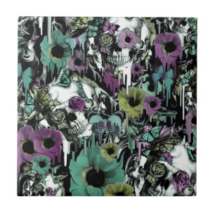 Sra. Sandman, teste padrão floral do crânio