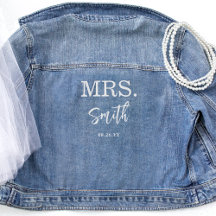 Sra. Script Bridal Custom Jean Wedding