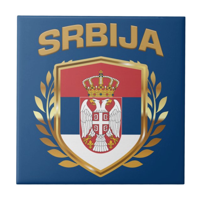 Srbija Flag Shield Sérvia (Frente)
