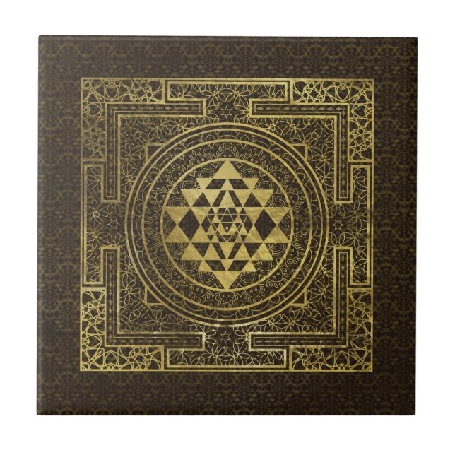 Sri Dourado Yantra/Sri Chakra (Frente)
