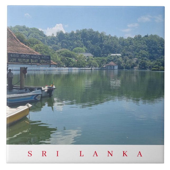 Sri Lanka Kandy Lake vê azulejo cerâmico (Frente)
