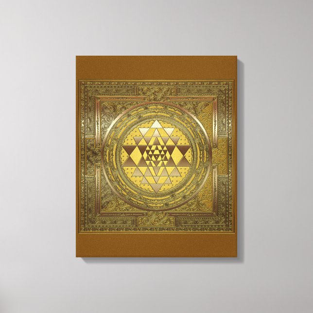 Sri Yantra Dourado - Canvas (Frente)