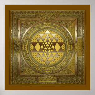 Sri Yantra Dourado - Poster