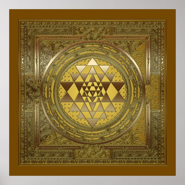 Sri Yantra Dourado - Poster (Frente)