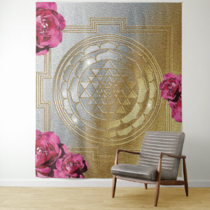 Sri Yantra e o perfume dos rosas II - tapeçaria