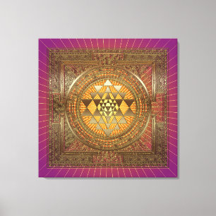 Sri Yantra Purple Sun - Canvas