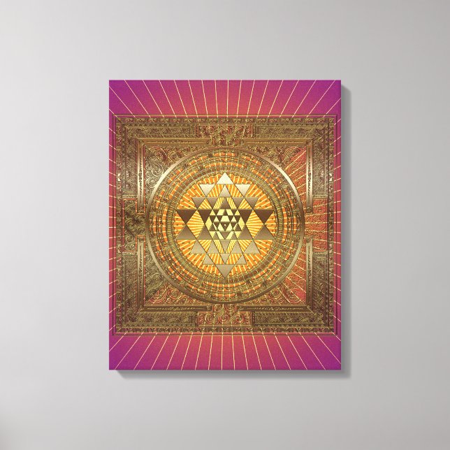 Sri Yantra Purple Sun - Canvas (Frente)