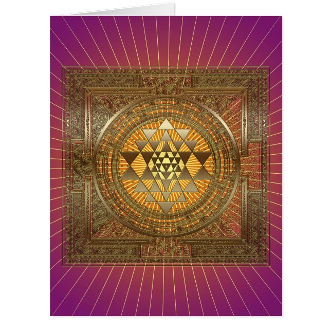 Sri Yantra Roxo Sol - Cartão Saudável (Frente)