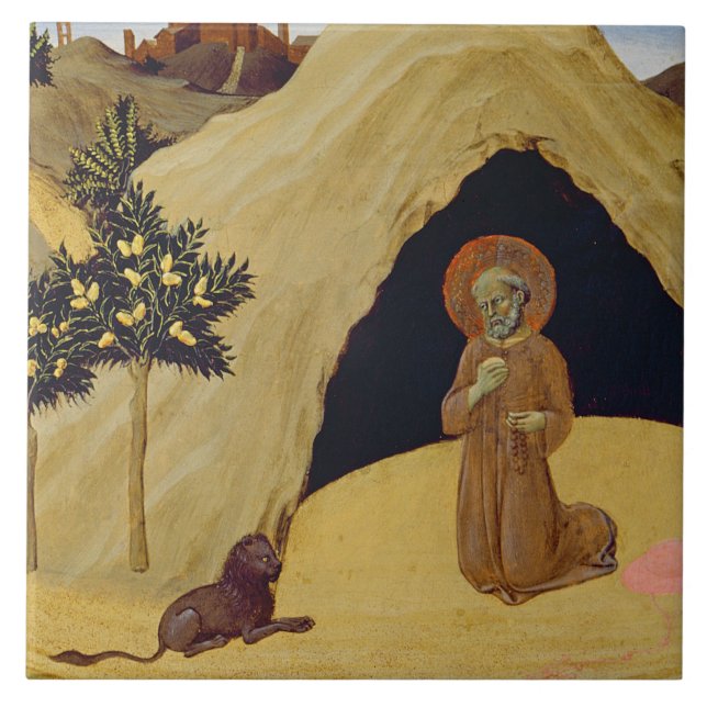 St Jerome com o leão, 1436 (tempera no painel) (Frente)