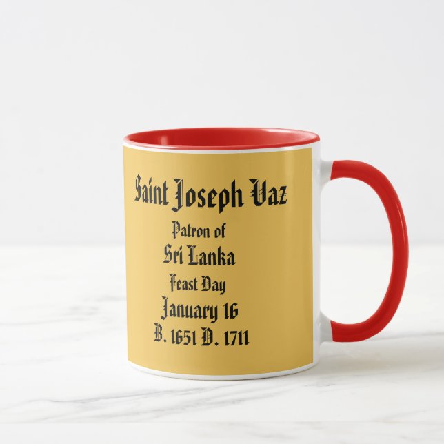 St Joseph Vaz* da caneca de Sri Lanka (Direita)