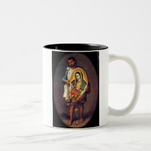 St. Juan Diego com a caneca de Guadalupe Tilma