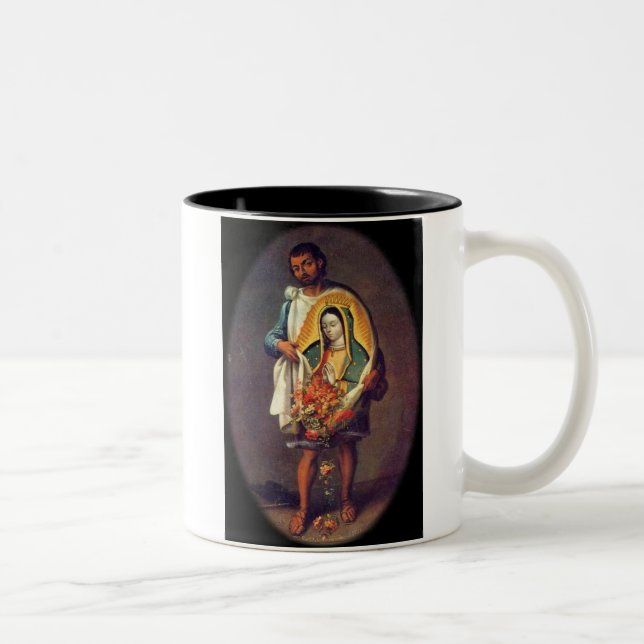 St. Juan Diego com a caneca de Guadalupe Tilma (Direita)