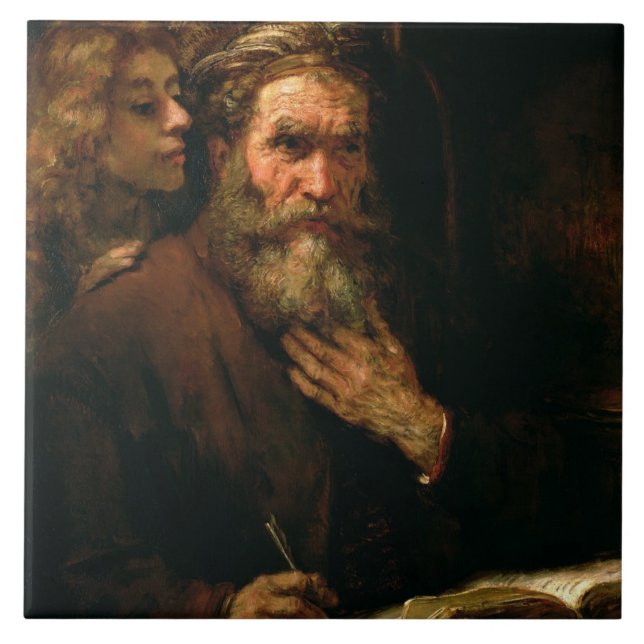 St Matthew e o anjo, 1655-60 (óleo em canvas) (Frente)