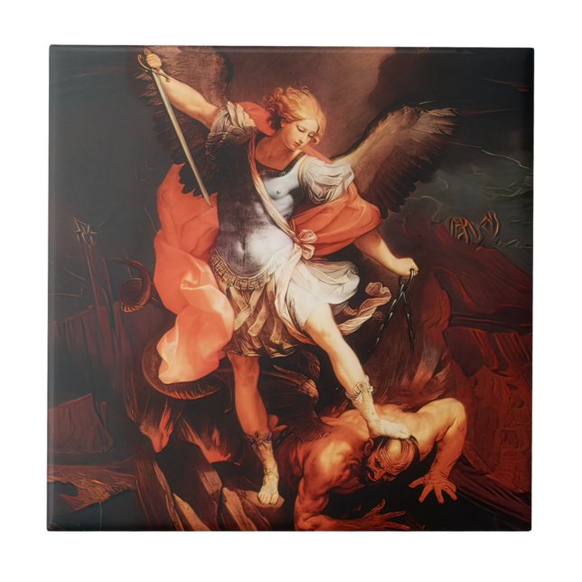 St Michael The Archangel Saint Angel Red Reni  (Frente)