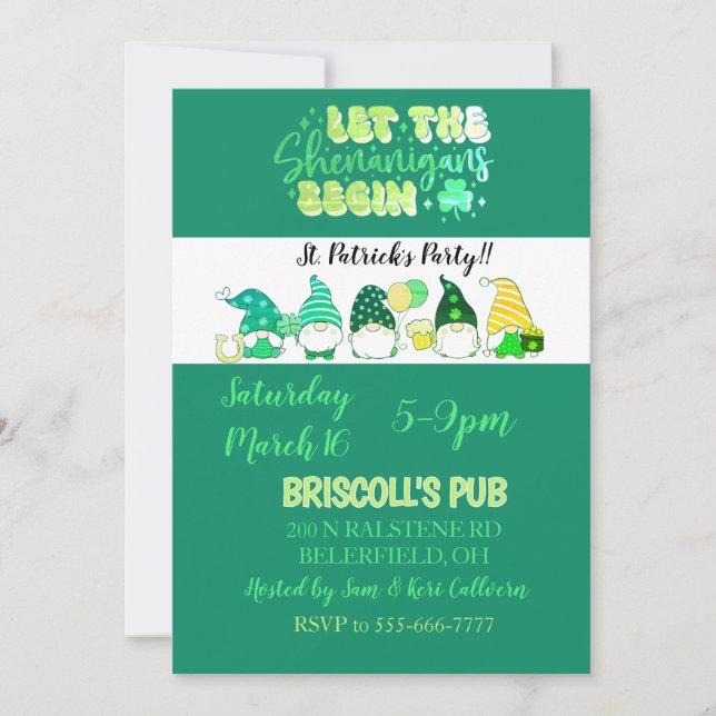 St. Patrick's Day Party flat invitation (Frente)
