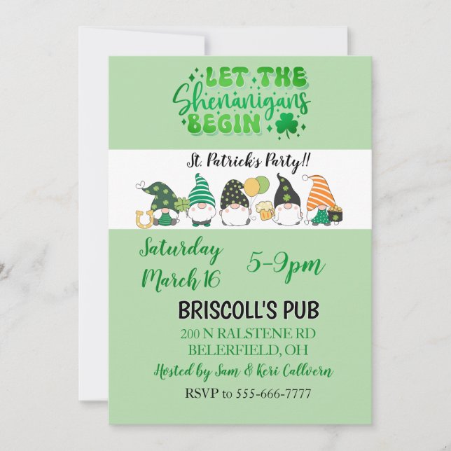 St. Patrick's Day Party flat invitation (Frente)