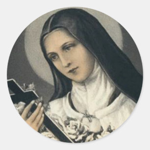 St. Therese de Lisieux com etiqueta do