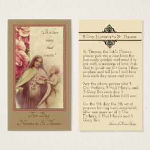 St. Therese o cartão santamente do Novena pequeno