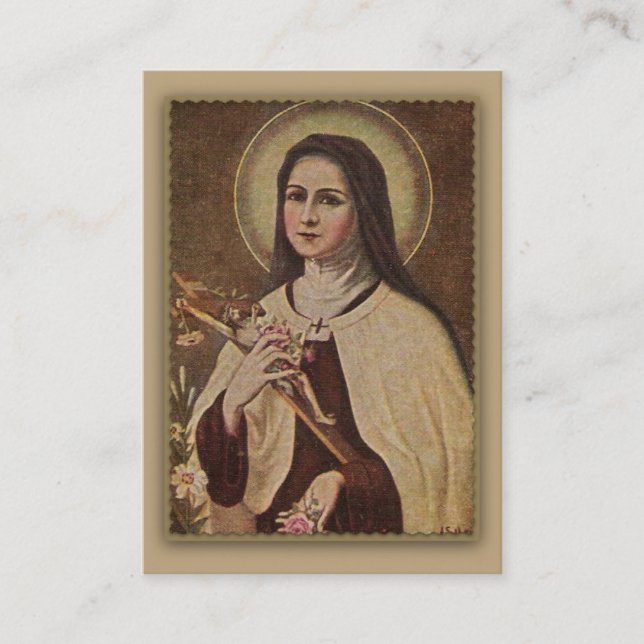 St. Therese os cartões pequenos do Novena da flor (Frente)