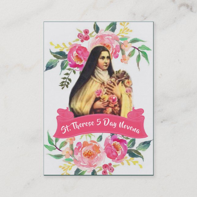 St. Therese os cartões pequenos do Novena da flor (Frente)