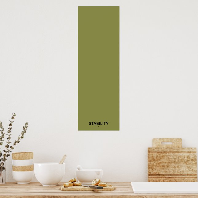Stability Calm Wall Art Olive Green Minimal Poster (Cozinha)