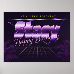 Stacy Name Vorname lila retro Poster Geburtstag