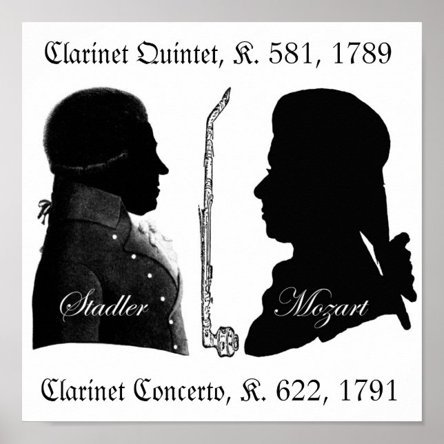 Stadler e Mozart Clarinet Poster (Frente)