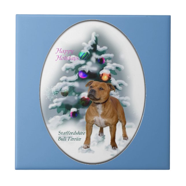 Staffordshire Bull Terrier Christmas (Frente)