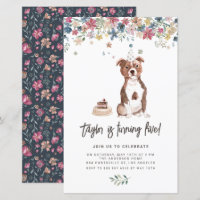 Staffordshire Bull Terrier Dog Birthday Convite