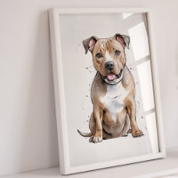 Staffordshire Bull Terrier | Impressão de Arte Can