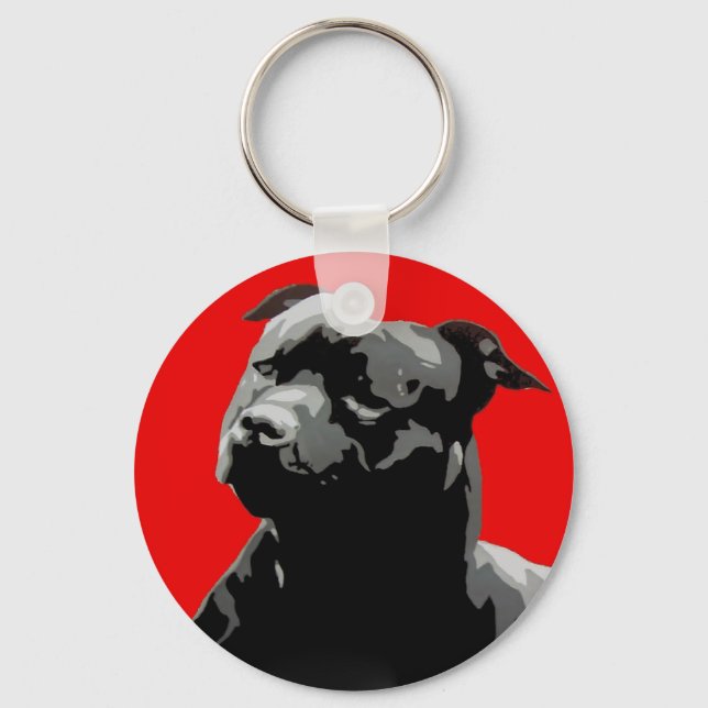 Staffordshire bull terrier keyring chaveiro (Frente)