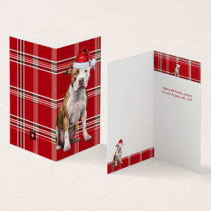 Staffordshire Dog Holiday Red Xadrez Natal